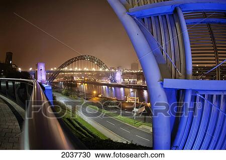 The City And River Tyne Illuminated At Night; Newcastle Northumberland England View Large Photo Image Stock Image - The City And River Tyne Illuminated At Night; Newcastle Northumberland England. Fotosearch