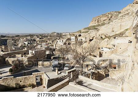 Stock Image - The City Of Urgup And A Blue Sky; Urgup Nevsehir Turkey. Fotosearch