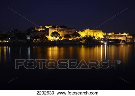 The city palace at night Udaipur Rajasthan India View Large Photo Image Stock Image - The city palace at night Udaipur Rajasthan India. Fotosearch