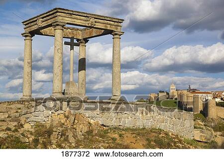 The City Seen From Los Cuatro Postes (The Four Pillars); Avila, Spain View Large Photo Image Stock Image - The City Seen From Los Cuatro Postes (The Four Pillars); Avila, Spain. Fotosearch