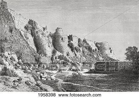 Stock Photo - The City Walls Of Tughlakabad, Delhi, India In The 19Th Century. From El Mundo En La Mano, Published 1878.. Fotosearch