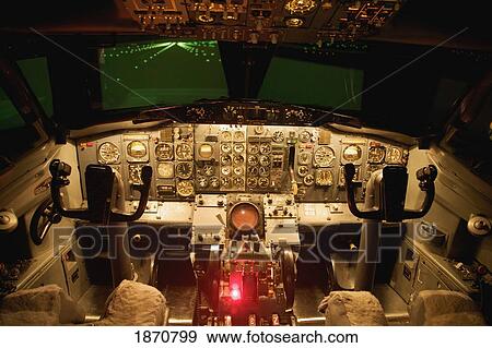 The Cockpit Of An Airplane View Large Photo Image Stock Photo - The Cockpit Of An Airplane. Fotosearch