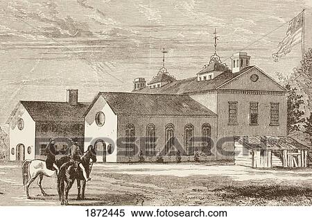 Stock Photography - The College Of William & Mary, Williamsburg, Virginia, United States, In The Nineteenth Century. From A 19Th Century Illustration.. Fotosearch
