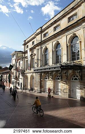 Stock Image - The Colon Theater In The Candelaria, The Old Town Of Bogota, Colombia.. Fotosearch