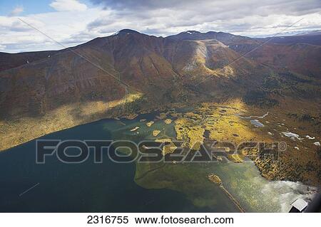 The Colors Of Autumn And Fish Lake Seen From The Air; Yukon Canada View Large Photo Image Stock Photography - The Colors Of Autumn And Fish Lake Seen From The Air; Yukon Canada. Fotosearch