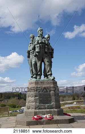 Stock Image - The Commando Memorial; Spean Bridge Village Scotland. Fotosearch