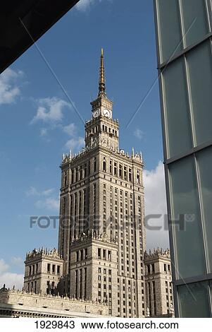 Stock Image - The Communist era built Palace of Culture and Science building, Warsaw, Poland. Fotosearch