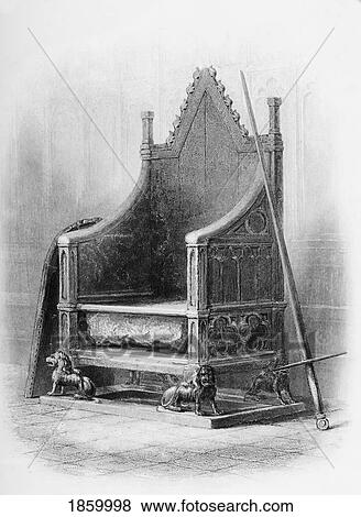 The Coronation Chair In Westminster Abbey. Made For King Edward I To Enclose The Famous Stone Of Scone In 1300-L. From The Book The Queens Of England, Volume I By Sydney Wilmot. Published London Circa. 1890 View Large Photo Image Stock Photo - The Coronation Chair In Westminster Abbey. Made For King Edward I To Enclose The Famous Stone Of Scone In 1300-L. From The Book The Queens Of England, Volume I By Sydney Wilmot. Published London Circa. 1890. Fotosearch