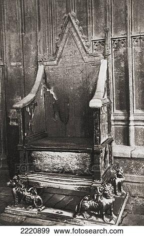 The Coronation Chair, Westminster Abbey, City Of Westminster, London, England. Here Seen With The Stone Of Scone. From London, Historic And Social, Published 1902. View Large Photo Image Stock Photo - The Coronation Chair, Westminster Abbey, City Of Westminster, London, England. Here Seen With The Stone Of Scone. From London, Historic And Social, Published 1902.. Fotosearch