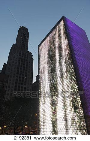 The Crown Fountain; Chicago Illinois United States Of America View Large Photo Image Stock Image - The Crown Fountain; Chicago Illinois United States Of America. Fotosearch