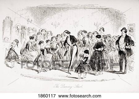 The Dancing School. Illustration By Phiz (Hablot Knight Browne) 1815-1882. From The Book Bleak House By Charles Dickens. Published London 1853. View Large Photo Image Stock Photo - The Dancing School. Illustration By Phiz (Hablot Knight Browne) 1815-1882. From The Book Bleak House By Charles Dickens. Published London 1853.. Fotosearch