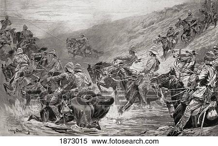 Stock Photography - The Dash For Kimberley, The 10Th Hussars Crossing The Klip Drift, February 1900, During The Second Boer War. From The Book South Africa And The Transvaal War By Louis Creswicke, Published 1900.. Fotosearch