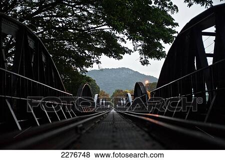 Stock Photo - The Death Railway, bridge over the River Kwai; Kanchanaburi, Thailand. Fotosearch