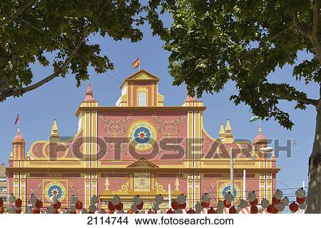 The Elaborate Main Entrance To The Fair At The April Fair; Sevilla Andalusia Spain View Large Photo Image Picture - The Elaborate Main Entrance To The Fair At The April Fair; Sevilla Andalusia Spain. Fotosearch