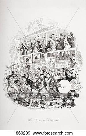 The Election At Eatanswill. Illustration From The Charles Dickens Novel The Pickwick Papers By H. K. Browne Known As Phiz View Large Photo Image Stock Photo - The Election At Eatanswill. Illustration From The Charles Dickens Novel The Pickwick Papers By H. K. Browne Known As Phiz. Fotosearch