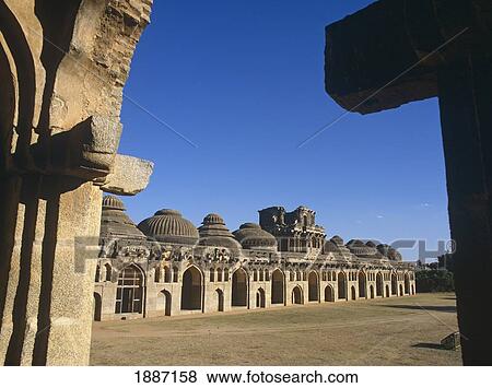 Stock Photo - The Elephant Stables At Hampi. Fotosearch