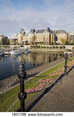 Stock Photo - The Empress Hotel From The Waterfront; Victoria, British Columbia, Canada. Fotosearch