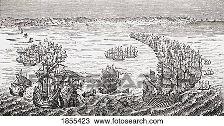 The English Fleet Commanded By Sir Francis Drake Attacking The Spanish Armada 1588 From Old England's Worthies By Lord Brougham And Others Published London Circa 1880's View Large Photo Image Stock Image - The English Fleet Commanded By Sir Francis Drake Attacking The Spanish Armada 1588 From Old England's Worthies By Lord Brougham And Others Published London Circa 1880's. Fotosearch