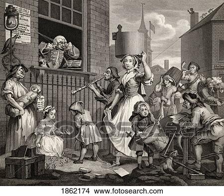 The Enraged Musician From The Original Design By Hogarth From The Works Of Hogarth Published London 1833 View Large Photo Image Picture - The Enraged Musician From The Original Design By Hogarth From The Works Of Hogarth Published London 1833. Fotosearch