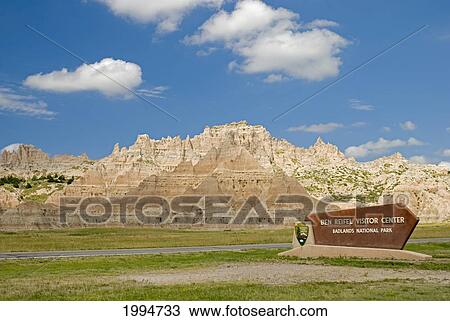 Stock Image - The Entrance Of Badlands National Park At The Ben Reifel Visitor Center; South Dakota United States Of America. Fotosearch