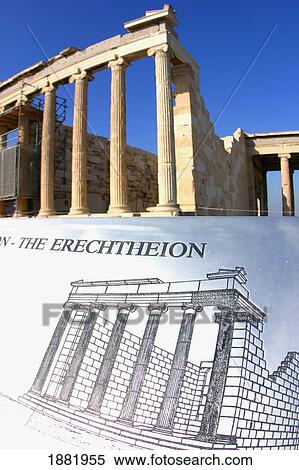Stock Photography - The Erechtheion And Sigh At The Acropolis. Fotosearch