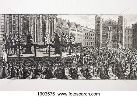 Stock Photograph - The Execution Of King Charles I Of England. After A Contemporary Print. From Memoirs Of The Martyr King By Allan Fea Published 1905.. Fotosearch