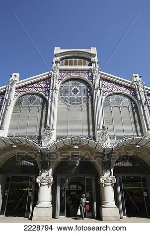 The extrior of the Mercado Central (Central Market), Valencia, Spain, Europe, EU View Large Photo Image Picture - The extrior of the Mercado Central (Central Market), Valencia, Spain, Europe, EU. Fotosearch