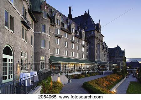 Stock Photography - The Fairmont Le Manoir Richelieu At Dawn, Charlevoix Region, La Malbaie, Quebec. Fotosearch