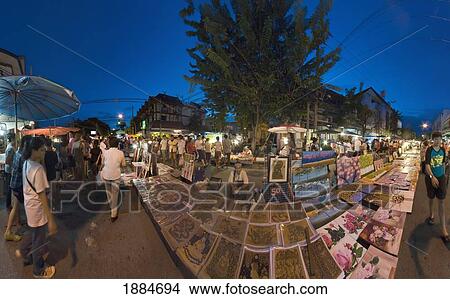 Picture - The Famous Sunday Night Walking Street Market; Chiang Mai, Thailand. Fotosearch