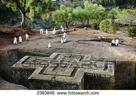 Stock Photo - The fantastically preserved rock hewn Church of Saint George; Lalibela, Ethiopia. Fotosearch
