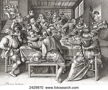 The Feast, after a 17th century engraving by N. de Bruyn. From Illustrierte Sittengeschichte vom Mittelalter bis zur Gegenwart by Eduard Fuchs, published 1909. View Large Photo Image Stock Image - The Feast, after a 17th century engraving by N. de Bruyn. From Illustrierte Sittengeschichte vom Mittelalter bis zur Gegenwart by Eduard Fuchs, published 1909.. Fotosearch