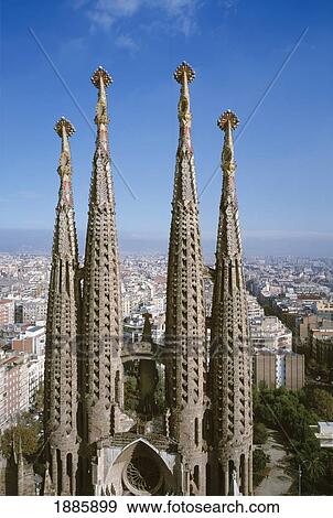 The First Towers Of Construction At Temple Of La Sagrada Familia View Large Photo Image Stock Photo - The First Towers Of Construction At Temple Of La Sagrada Familia. Fotosearch