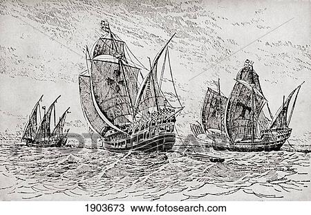 The Fleet Of Columbus, The Santa Maria, The Pinta And The Ni View Large Photo Image Stock Image - The Fleet Of Columbus, The Santa Maria, The Pinta And The Ni. Fotosearch