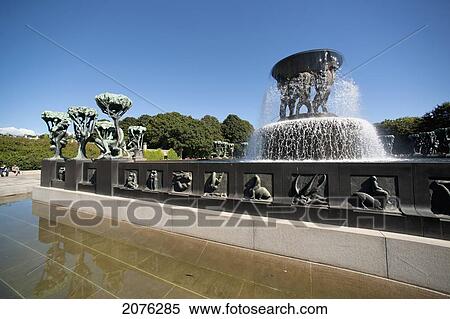 The Fountain In Frogner Park Vigeland Sculpture Park; Oslo Norway View Large Photo Image Stock Photography - The Fountain In Frogner Park Vigeland Sculpture Park; Oslo Norway. Fotosearch