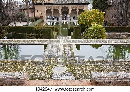 The Gardens In The Alhambra; Granada Andalucia Spain View Large Photo Image Stock Photo - The Gardens In The Alhambra; Granada Andalucia Spain. Fotosearch
