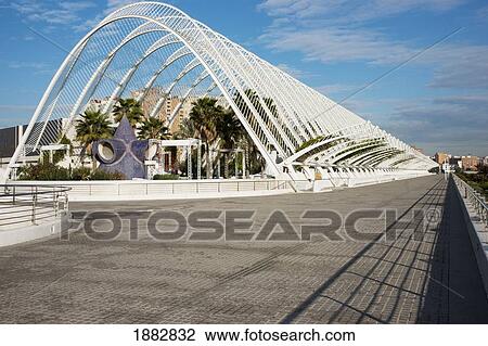 Stock Image - The Gardens Of The L'umbracle At The City Of Arts And Sciences; Valencia, Spain. Fotosearch