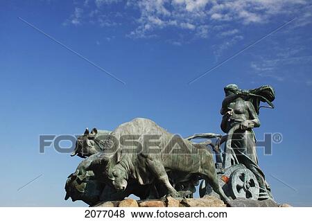 Stock Photo - The Gefion Fountain Monument Featuring The Norse Goddess Gefjun; Copenhagen Denmark. Fotosearch