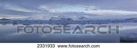 Stock Image - The Glacial Lagoon Of Jokulsarlon Along The South Coast Of Iceland; Iceland. Fotosearch