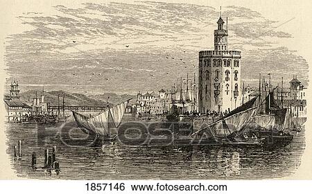 Stock Photograph - The Golden Tower Seville Spain. Fotosearch