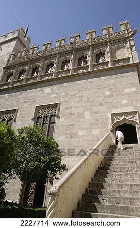 Picture - The Gothic La Lonja building (also know as Lonja de la Seda or the Silk exchange), Valencia, Spain, Europe, EU. Fotosearch