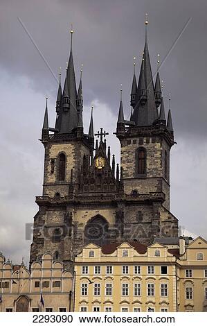 The Gothic Tyn Church in the Old Town Square (Staromestske Namesti), Prague, Czech Republic, Europe View Large Photo Image Stock Image - The Gothic Tyn Church in the Old Town Square (Staromestske Namesti), Prague, Czech Republic, Europe. Fotosearch