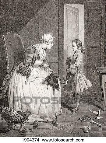 The Governess, After A Work By Chardin. From Xviii Siecle Institutions, Usages Et Costumes, Published Paris 1875. View Large Photo Image Picture - The Governess, After A Work By Chardin. From Xviii Siecle Institutions, Usages Et Costumes, Published Paris 1875.. Fotosearch