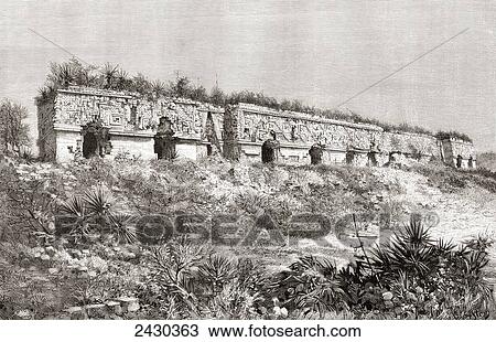 The Governor's Palace, Uxmal, Mexico in the 19th century before its restoration. From Am View Large Photo Image Stock Image - The Governor's Palace, Uxmal, Mexico in the 19th century before its restoration. From Am. Fotosearch