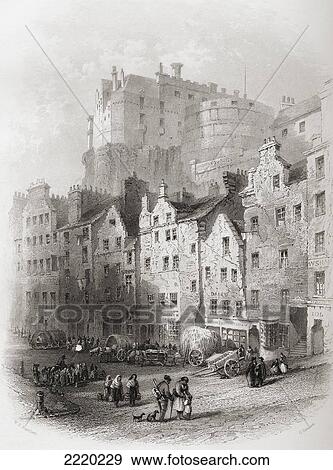 Stock Photo - The Grassmarket, Edinburgh, Scotland In The Early 19Th Century. From The History Of England Published 1859.. Fotosearch