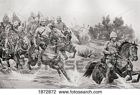 Stock Image - The Great Advance. Royal Horse Artillery, Cavalry Division, Crossing The Vaal During The Second Boer War. From The Book South Africa And The Transvaal War By Louis Creswicke, Published 1900.. Fotosearch