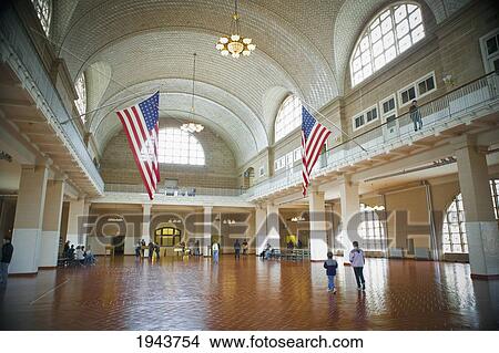 Picture - The Great Hall At Ellis Island; New York City New York United States Of America. Fotosearch