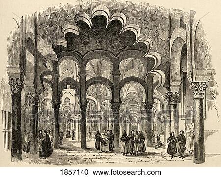Stock Image - The Great Mosque Cordoba Spain From The Book Spanish Pictures By The Rev Samuel Manning Published. Fotosearch
