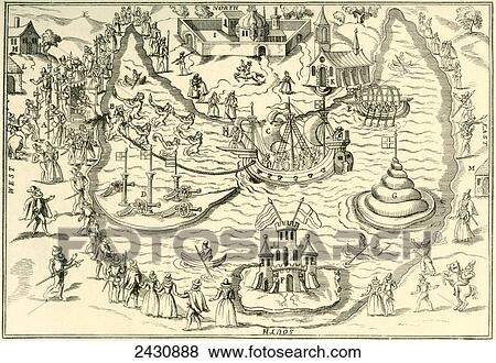 The Great Pond at Elvetham in 1591, the scene of the entertainment given by the Earl of Hertford during the visit of Elizabeth I. The Queen's presence seat and her attendants at A, top left. After a contemporary work. View Large Photo Image Stock Photo - The Great Pond at Elvetham in 1591, the scene of the entertainment given by the Earl of Hertford during the visit of Elizabeth I. The Queen's presence seat and her attendants at A, top left. After a contemporary work.. Fotosearch
