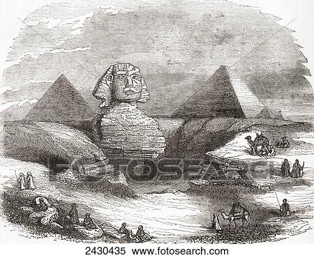 Stock Photography - The Great Sphinx of Giza, Egypt in the 19th century. From The National Encyclopaedia, published c. 1890.. Fotosearch