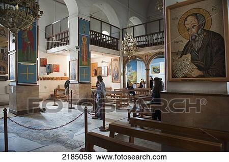 The Greek Orthodox Church Of St. George Where The 6Th Century Madaba Mosaic Map Of Jerusalem And The Holy Land Covers The Floor, Madaba, Jordan, Middle East View Large Photo Image Stock Photo - The Greek Orthodox Church Of St. George Where The 6Th Century Madaba Mosaic Map Of Jerusalem And The Holy Land Covers The Floor, Madaba, Jordan, Middle East. Fotosearch